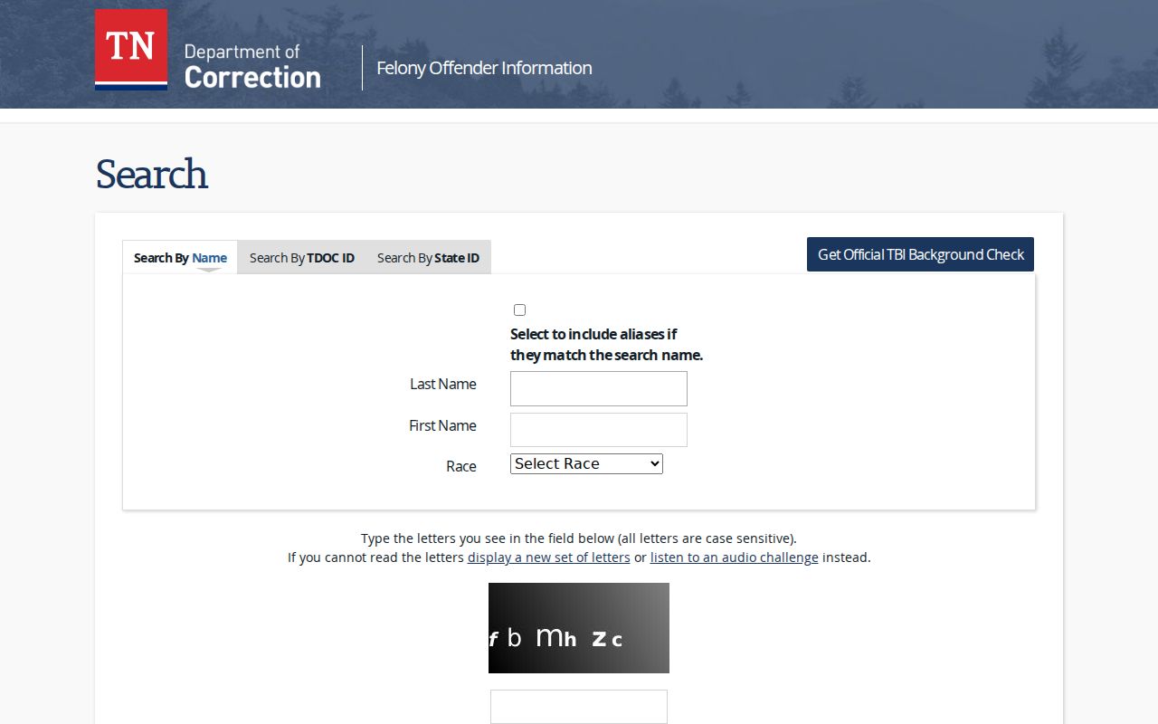 Mount Juliet neighbors page showing Tennessee offender information search