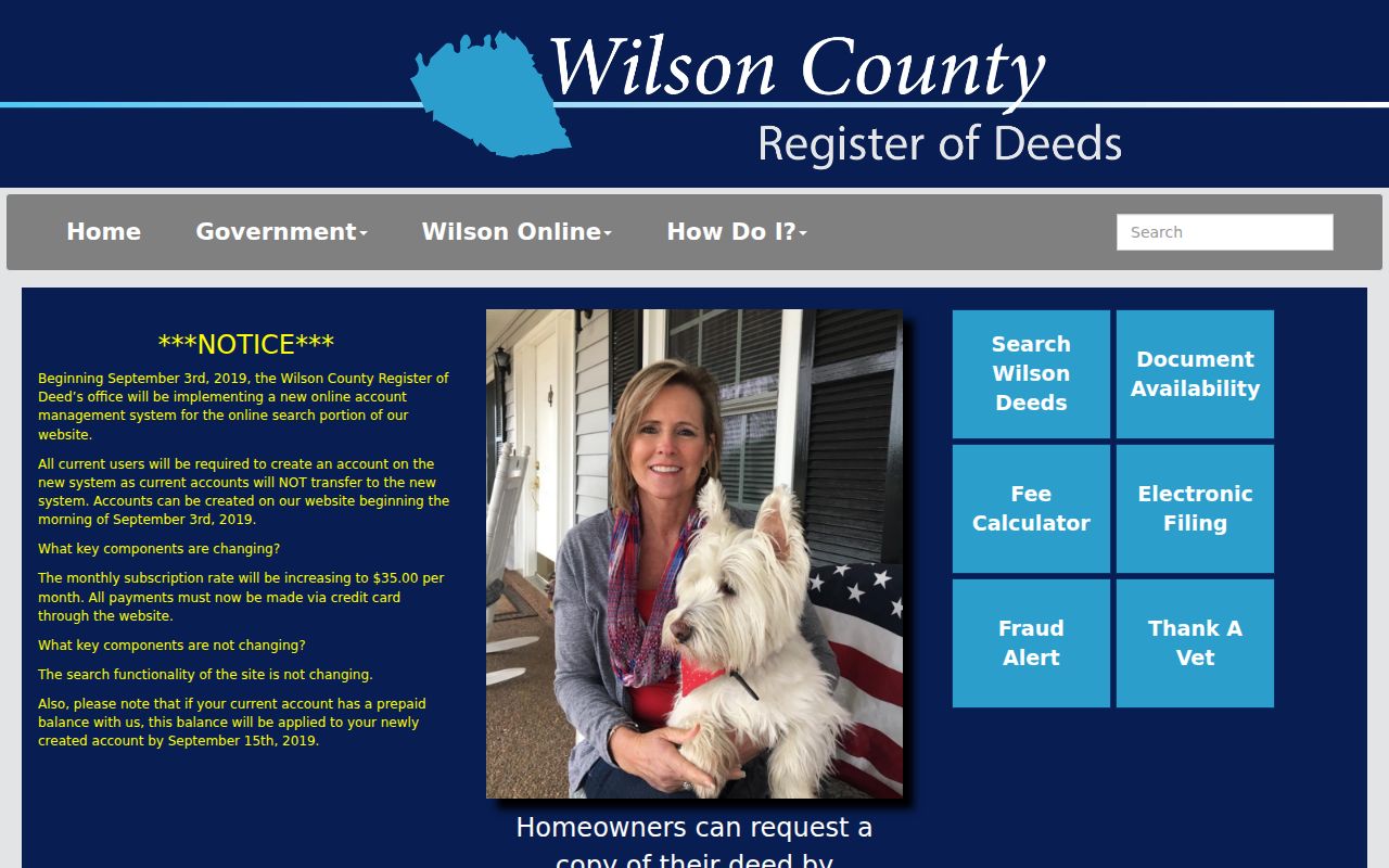 Mount Juliet street directory WilsonDeeds recorded deed index
